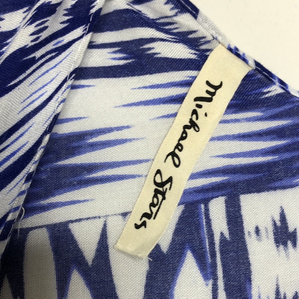 Michael Stars Versatile Ruana Cover-Up Shawl in Blue White OS - Picture 4 of 6